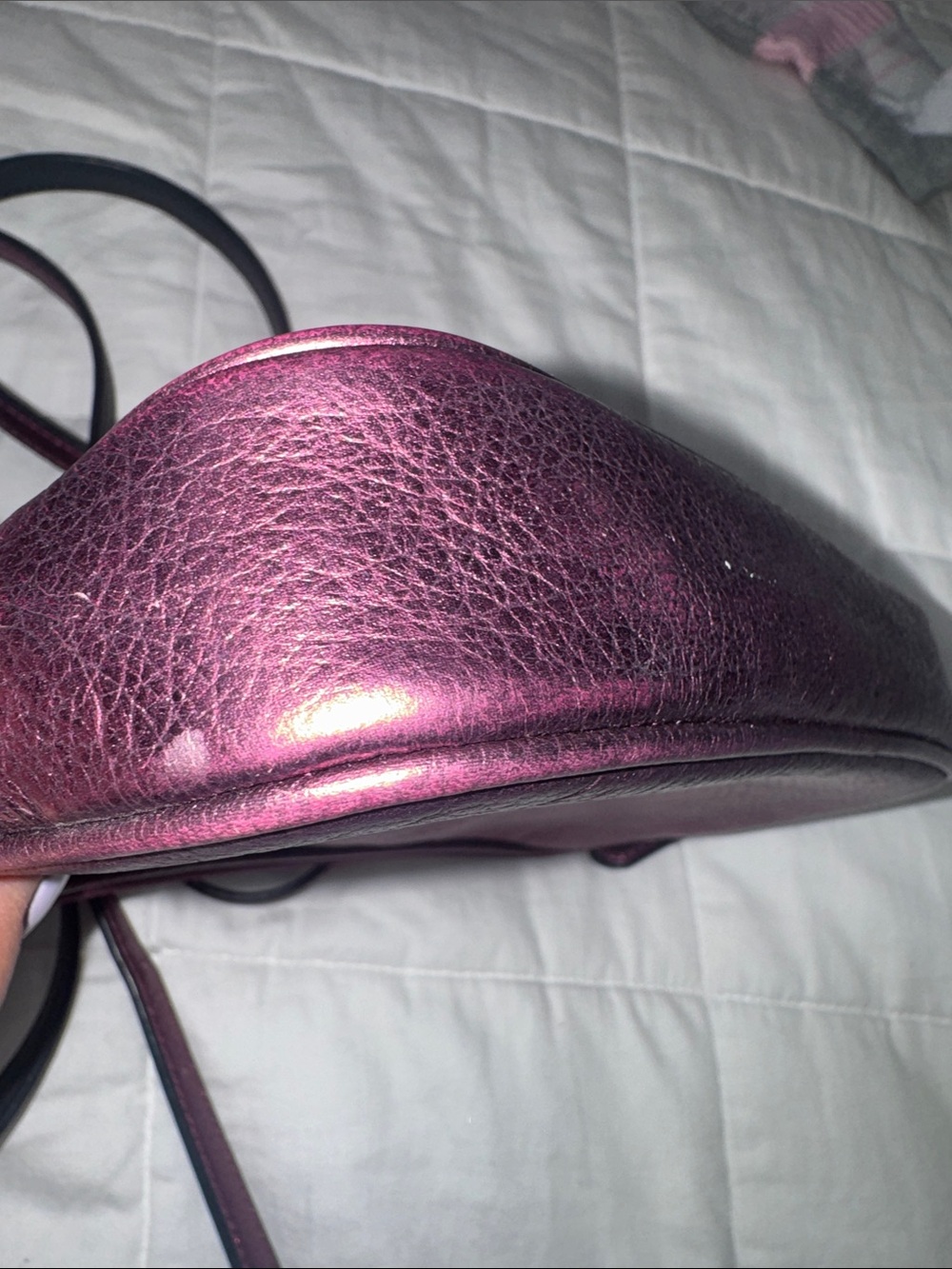 COACH Metallic Plum Star & Stud Leather Crossbody - Picture 3 of 13